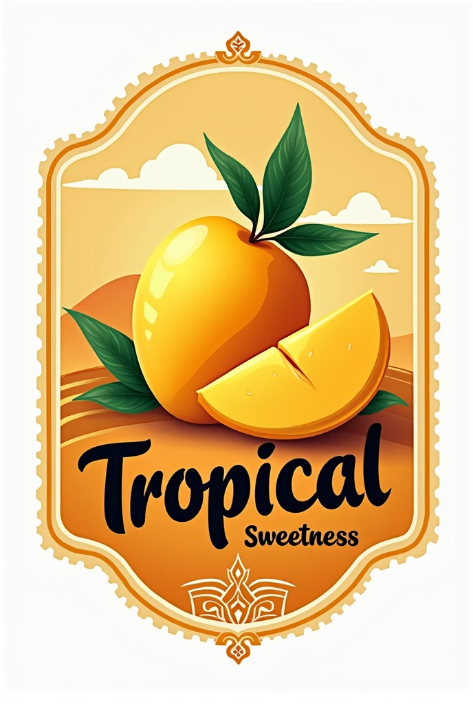 Create a logo for a unique multi-million dollar gourmet ice cream company the brand name is "Tropical Sweetness " in Portuguese based on the culture of Angola.