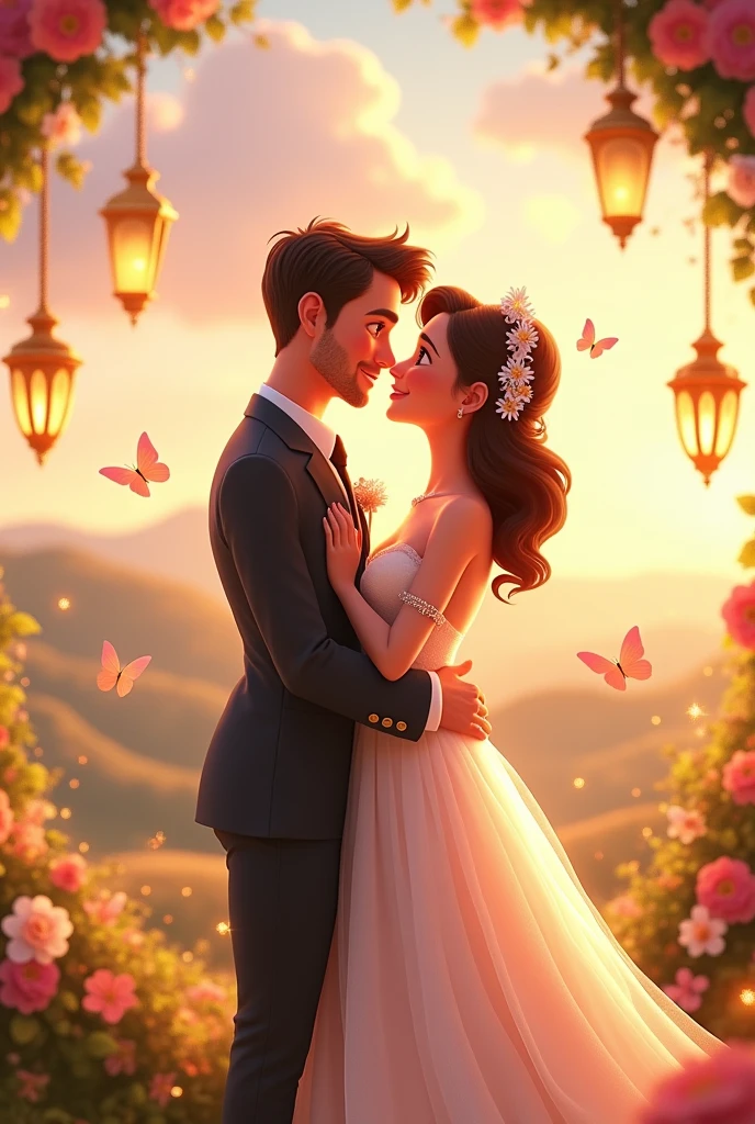 Disney pixer poster romantic wedding couple