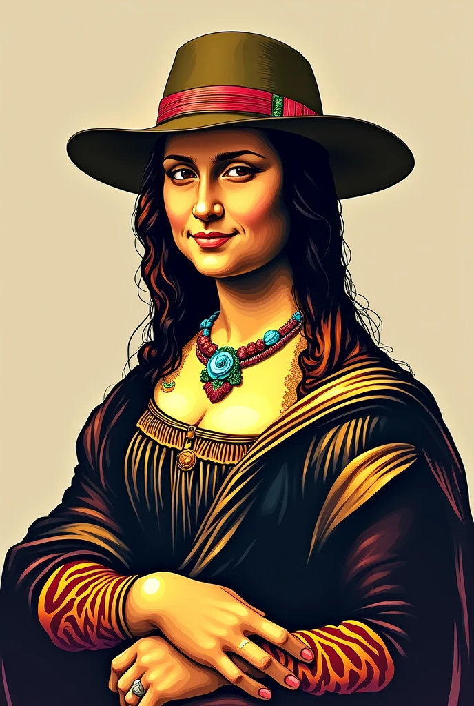 easy to replicate hand drawing of monalisa in hector lavoe costume