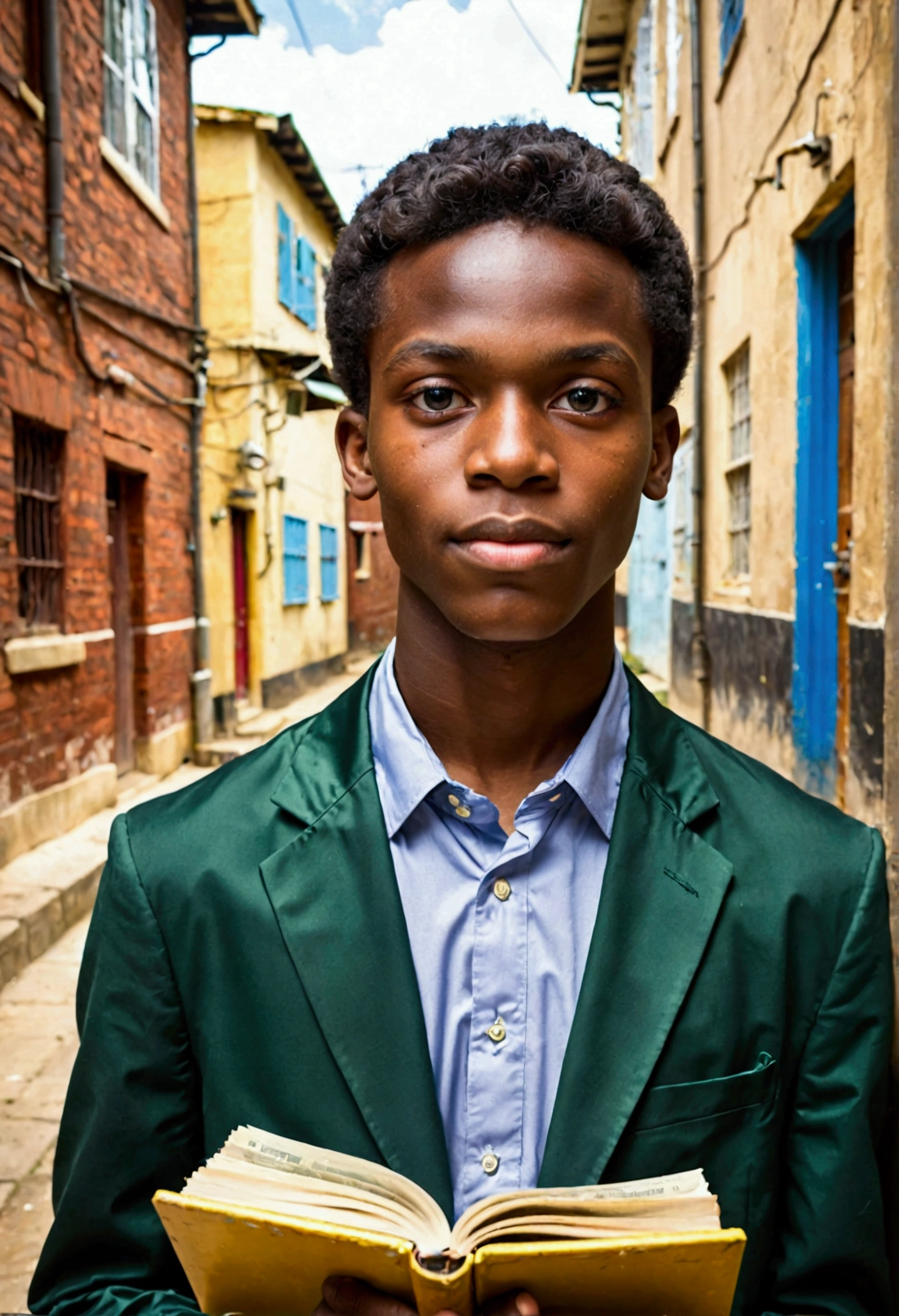 Certainly! How about this:
"Describe the journey of a poor but exceptionally bright student who overcomes financial challenges to excel in education. What motivates him, and how does he leverage his intelligence and resourcefulness to achieve his academic goals despite limited resources?"