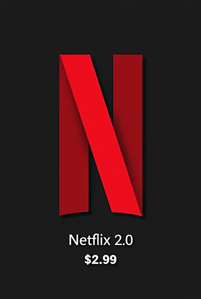 Netflix logo written NETFLIX 2.0 FOR ONLY 2,99$