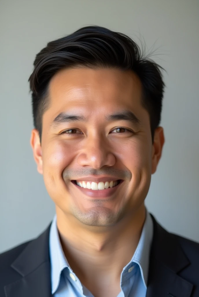 create a passport-style HQ photo of a Latino man, brown hair and brown eyes.