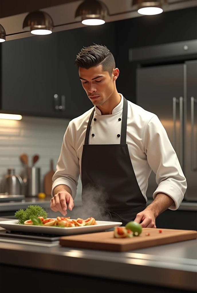Cristiano Ronaldo cooking in the oven