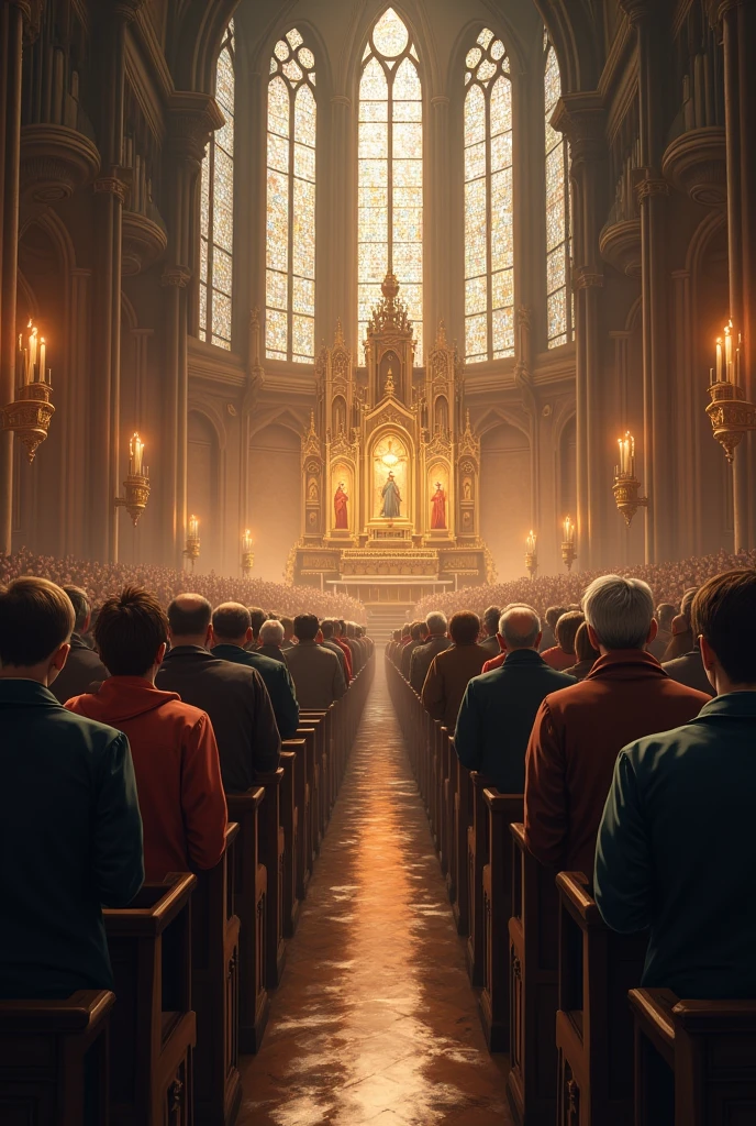Crowd inside the church