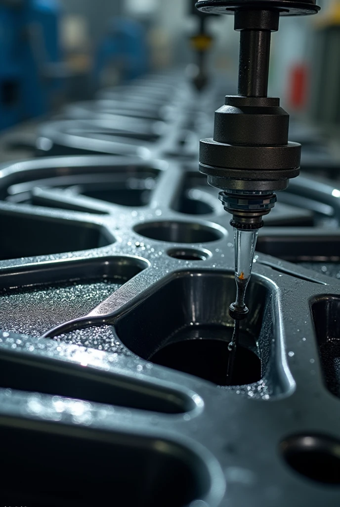 6. Machining and Finishing.
• Machining: The rims are machined in several stages to reach the final dimensions and drill holes for fixing..
• Quality Control: Each rim is inspected for defects., using methods such as water immersion to identify air bubbles.
