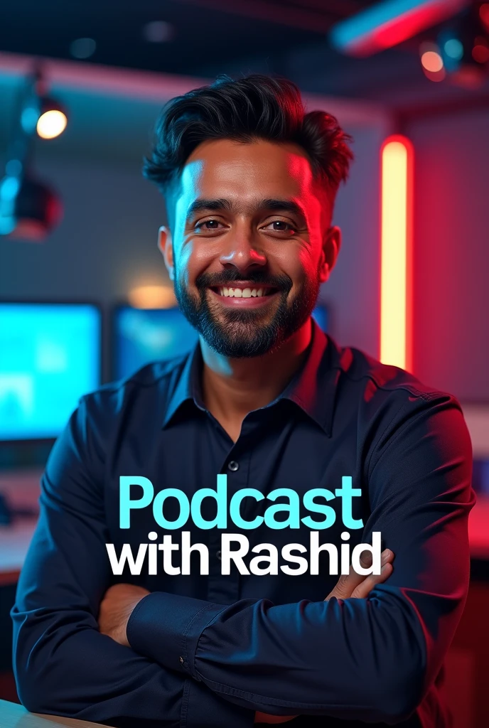 thambnail for YouTube channel.
Channel name Podcast With Rashid