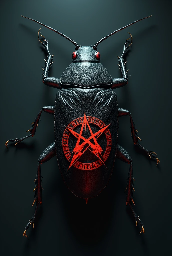 a forbidden symbol on a cockroach

