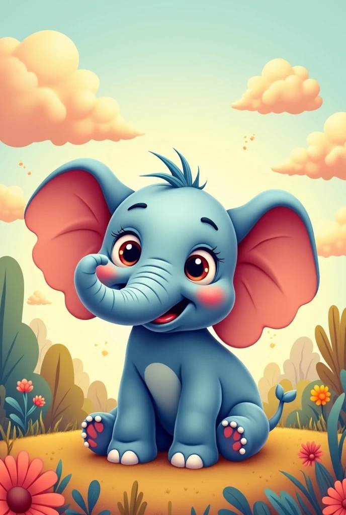 A cartoon image of elephant 