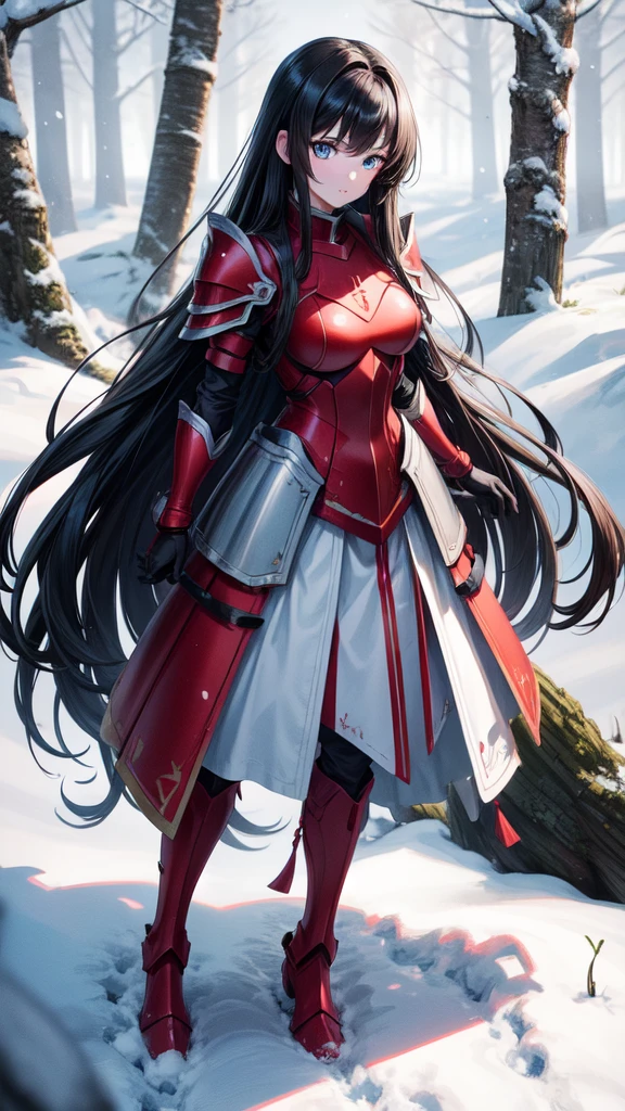 アニメ,{red full body armor 1.6 detailed}, 1 girl, {face perfect}, {long black hair}, {blue colored eyes}, {asymmetrical eyes}, {perfect nose}, {red lips}, {full body 5.0}, {a white aura around your body}, {in a snow-covered forest}
{8k image}, {128k ultra resolution}, {ultra quality 128k}, {128k high quality sharpness}