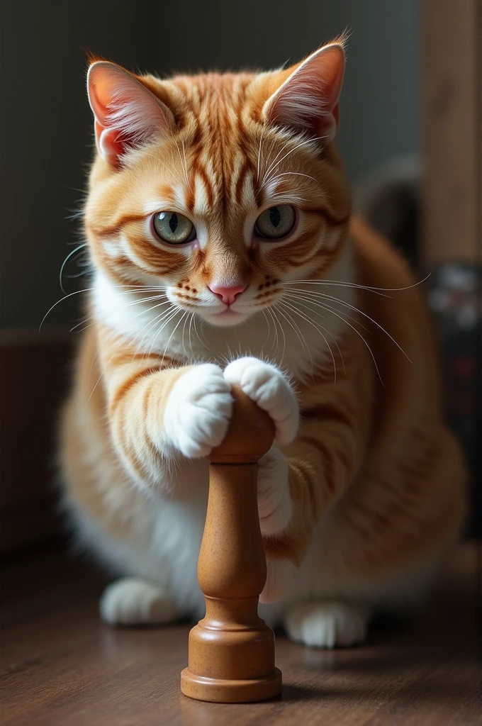Cat turning a handle