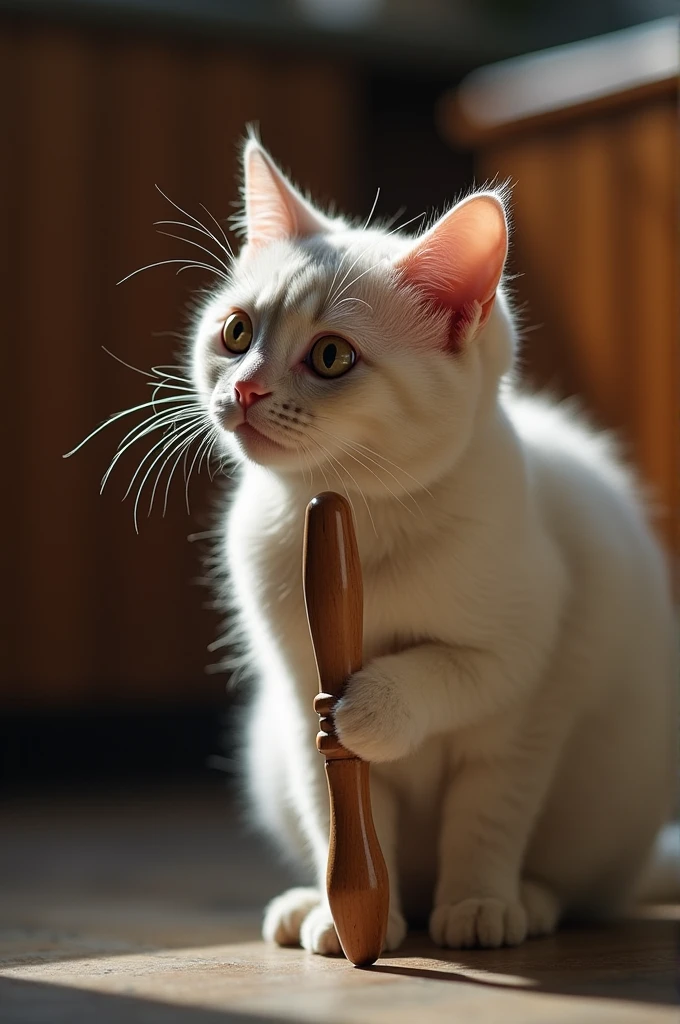 Cat turning a handle