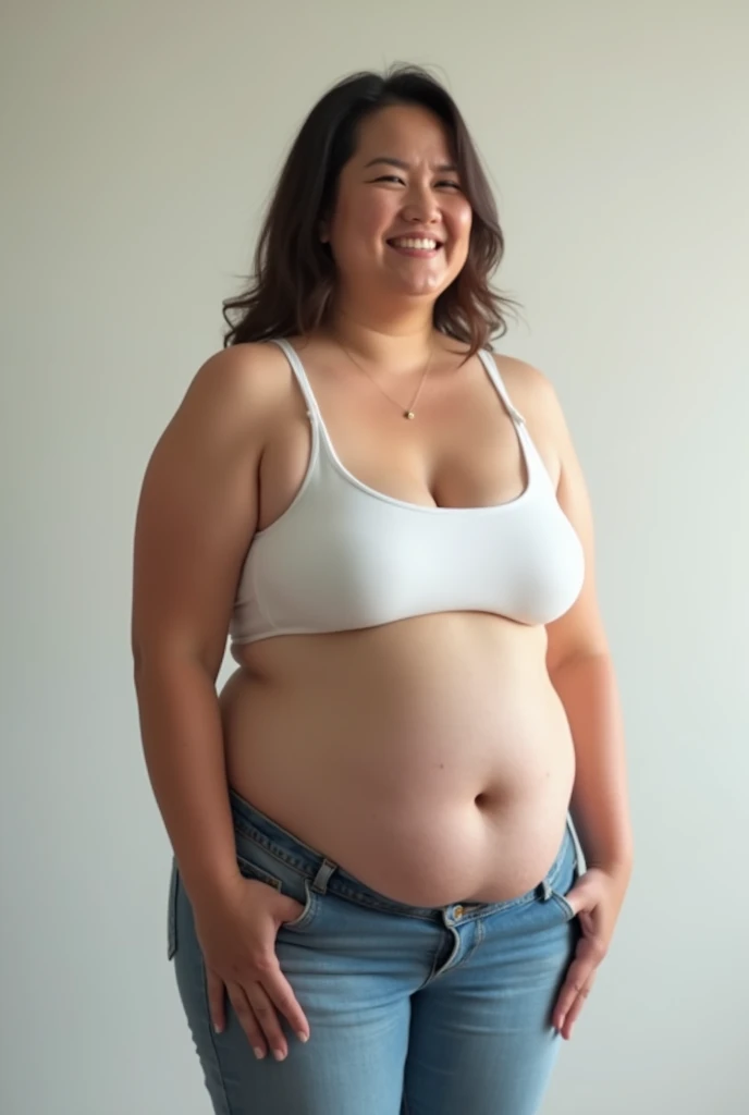 A person losing weight
