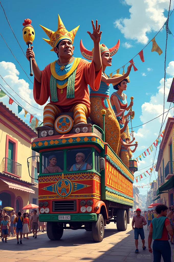 Illustration of the Pasto Carnival float 