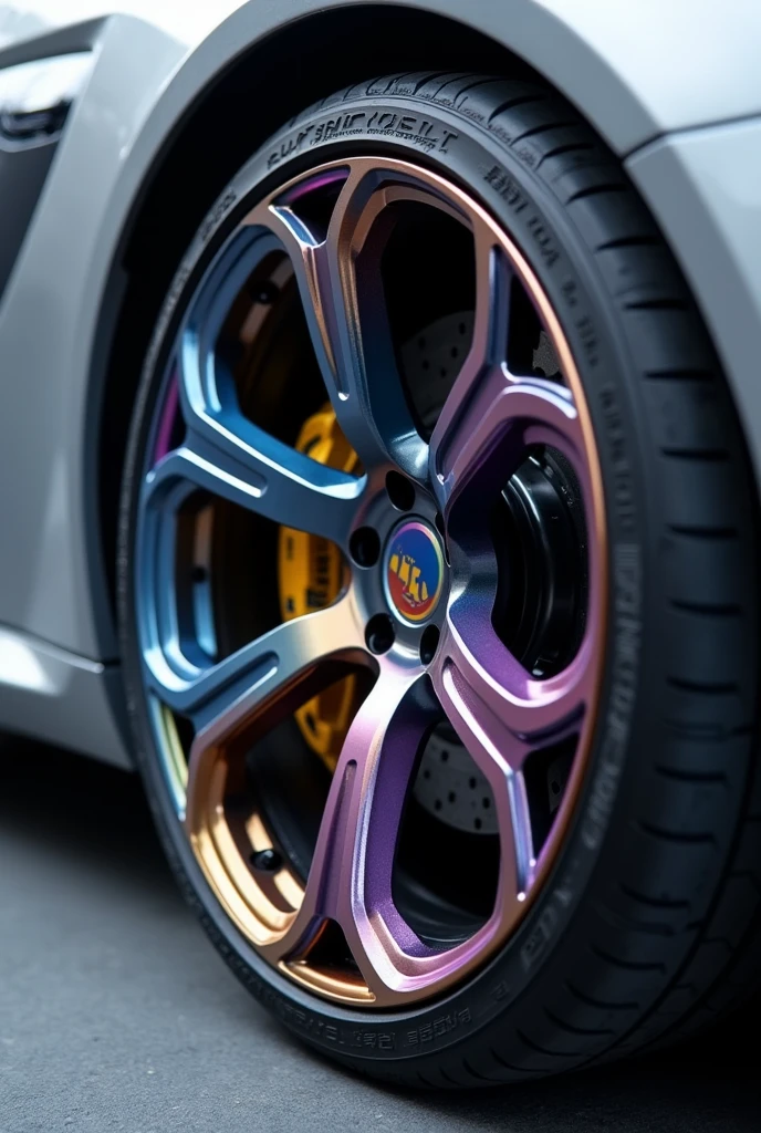 Make a more specific image about the Painting: A multi-layer paint coating is applied to protect the wheel and enhance its appearance..
