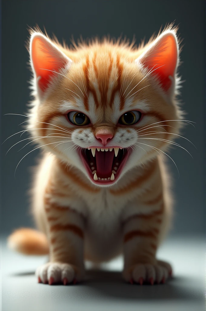 Chat mignon en colere
