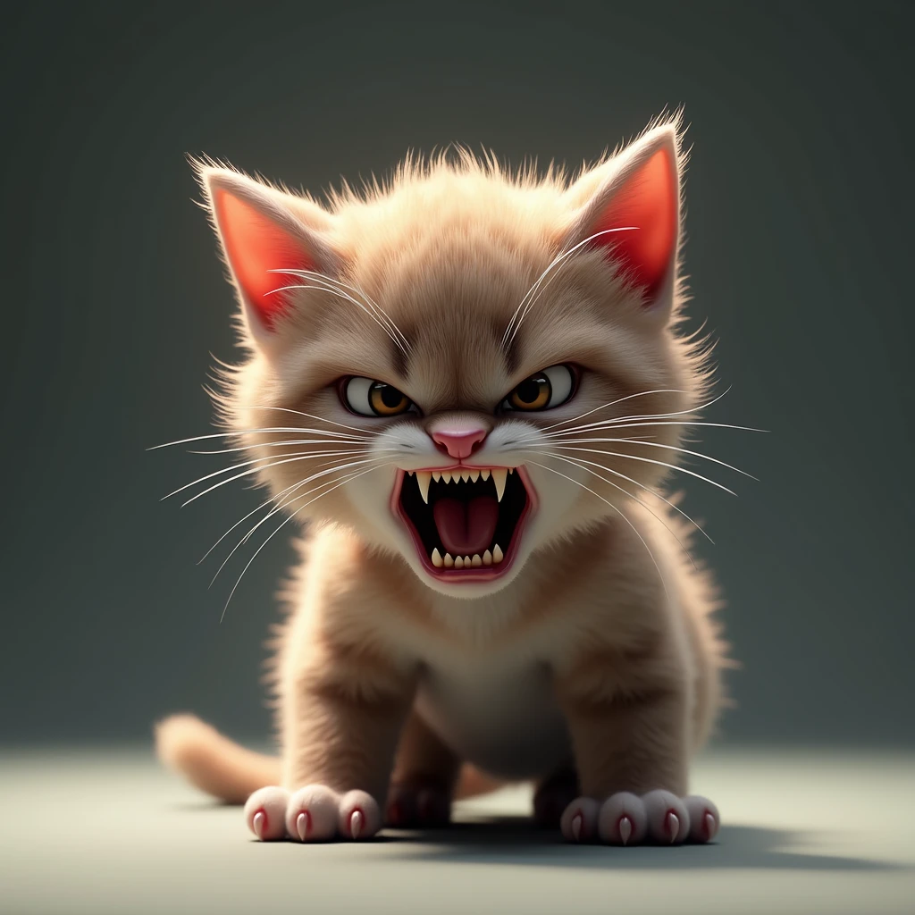 Chat mignon en colere