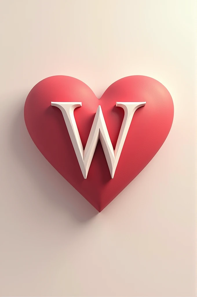 Create a heart with the initial W and the initial A inside.