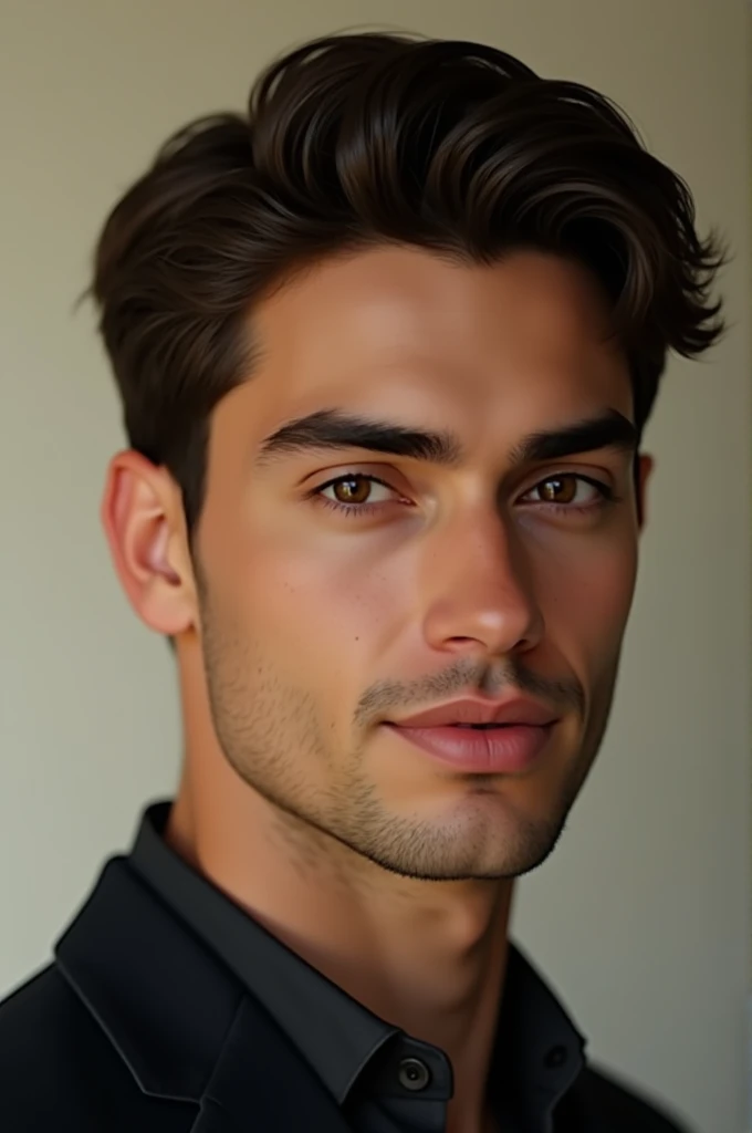 A young handsome man with dark brown hair, brown eyes 