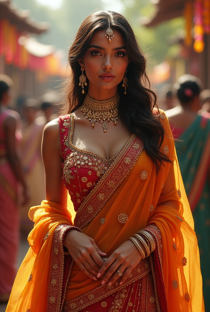 A big boobs girl indian lehenga