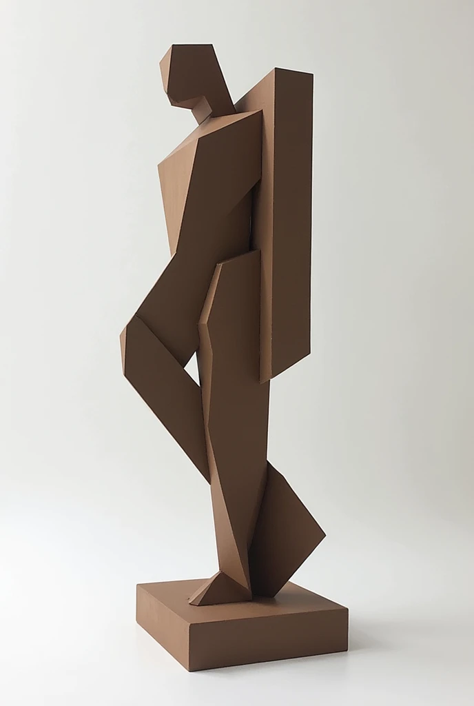 Create an abstract sculpture that represents resistance,Compact, firm, and solid, Inspired by geometric figures and possible to make with basic carpentry tools,