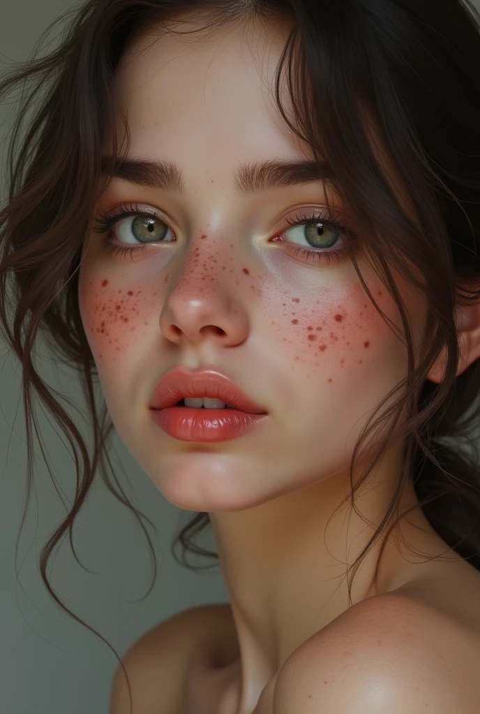 Russian teen big lips pump lips super cute dark freckles dot her cheeks, making her look even more adorable when she blushes. none bikini 