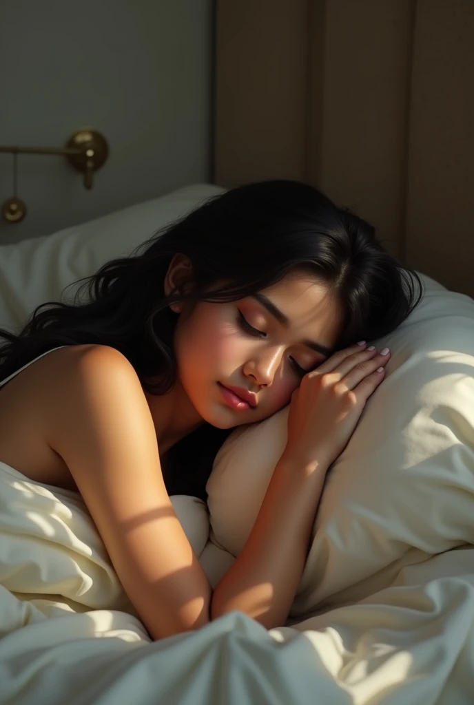 Indian girl sleeping on the bed naked