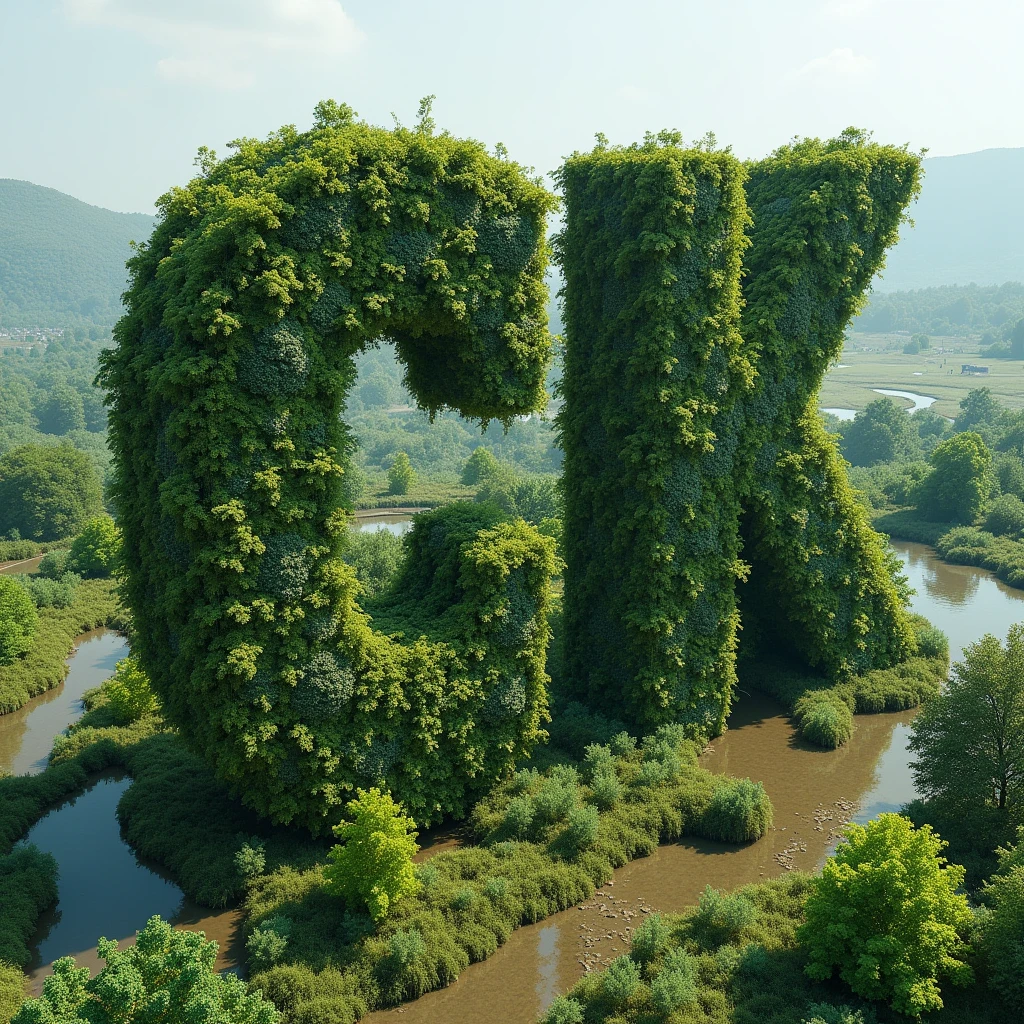 I want these giant DIORIS letters in the shape of vegetation that can be seen from afar from the sky