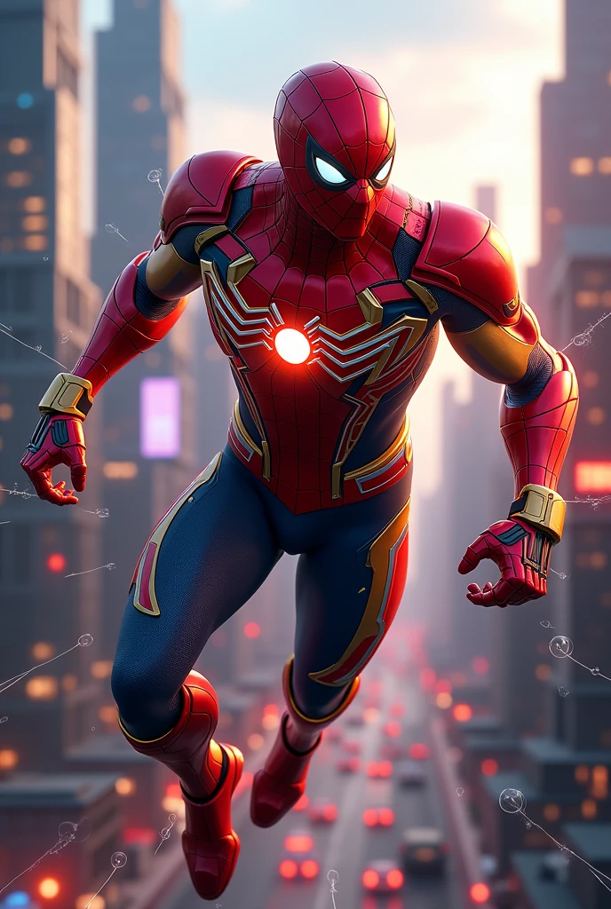 Spiderman in Ironman costume