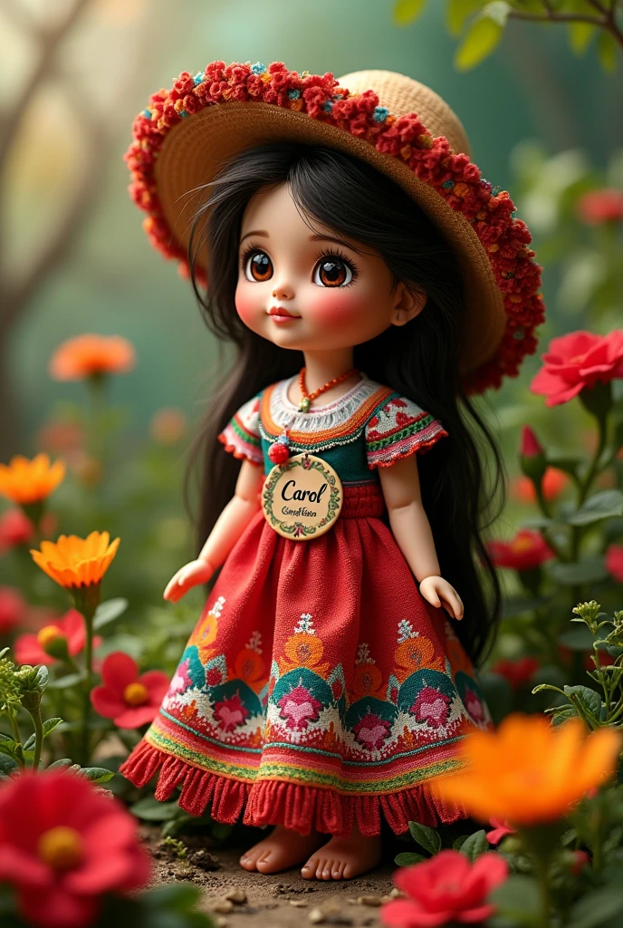 I want a picture of a doll from the Mexican patriotic month with the name Carol