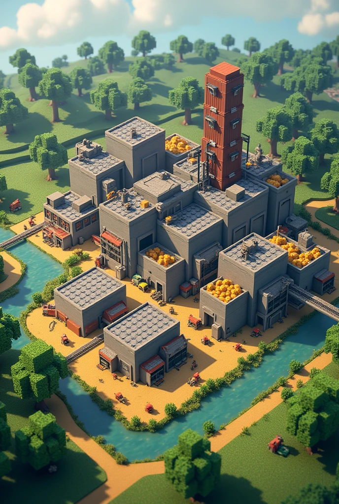 Give me some Pictures for this theme Mega Farming Complex in a minecraft style