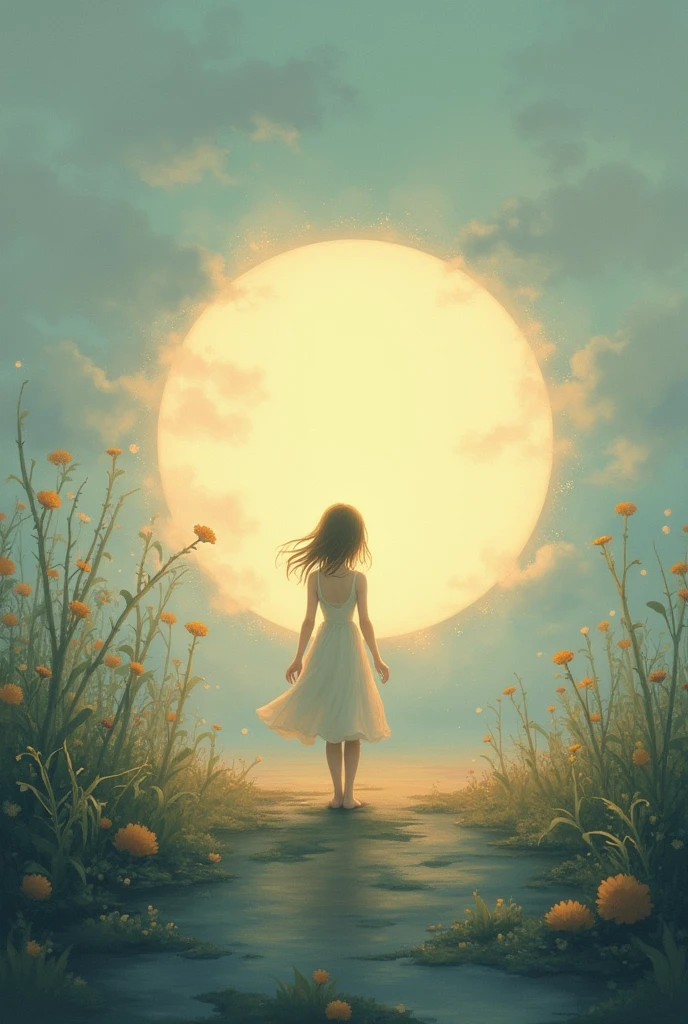 A circle with life that looks tender and distracted and is represented in a very picturesque way