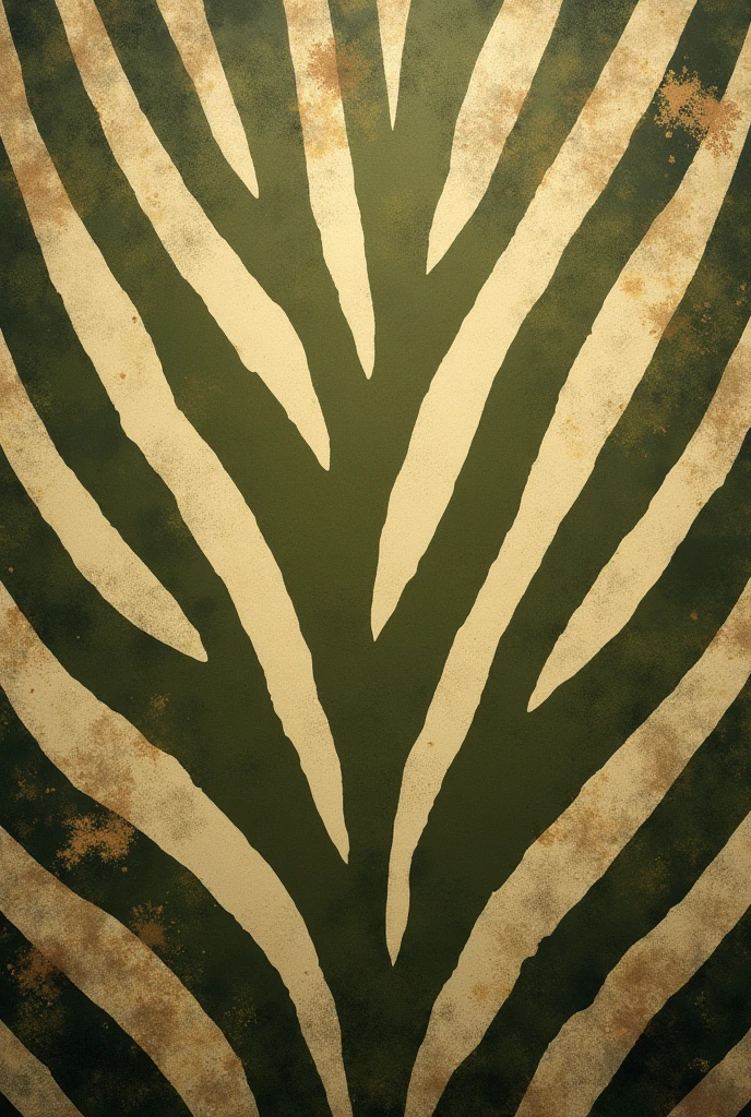 I would like a zebra textured background but with Olive Green and Earthy Brown colors with some rural and less realistic details.