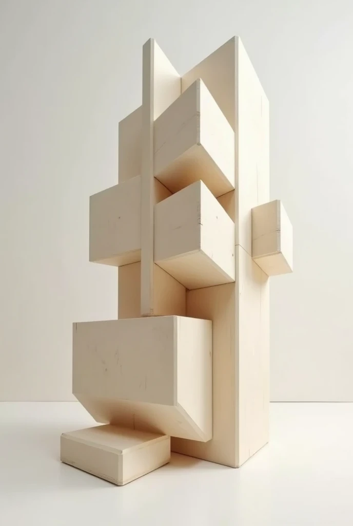 Create an abstract structure that represents resistance,Compact, firm, and solid, Inspired by geometric figures and very easy to make with basic carpentry tools,