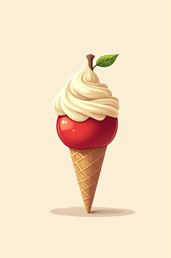 Make a logo of an ice cream apple