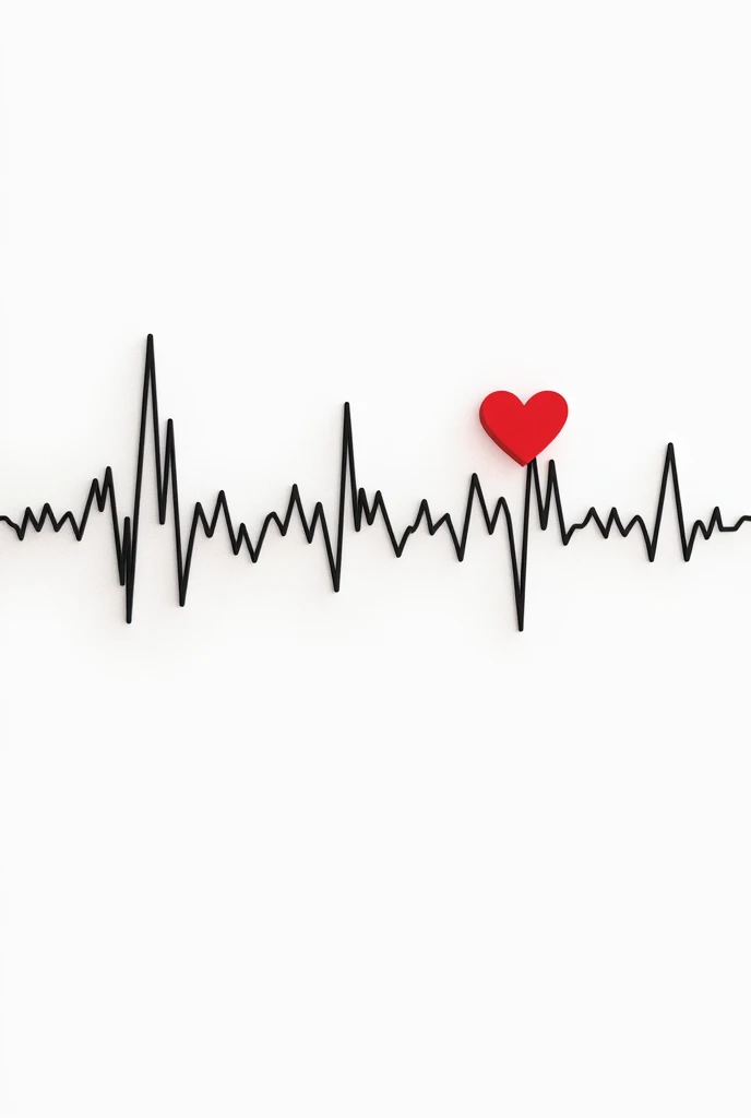 electrocardiogram with six peaks pointing up and six down where text can be entered at each tip of the peaks and a heart at the end


