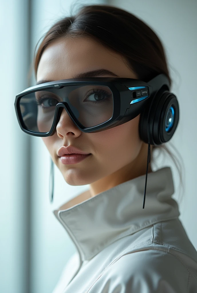 Ergonomic glasses with a minimalist style and a touch of cyberpunk With front view For oval faces 
