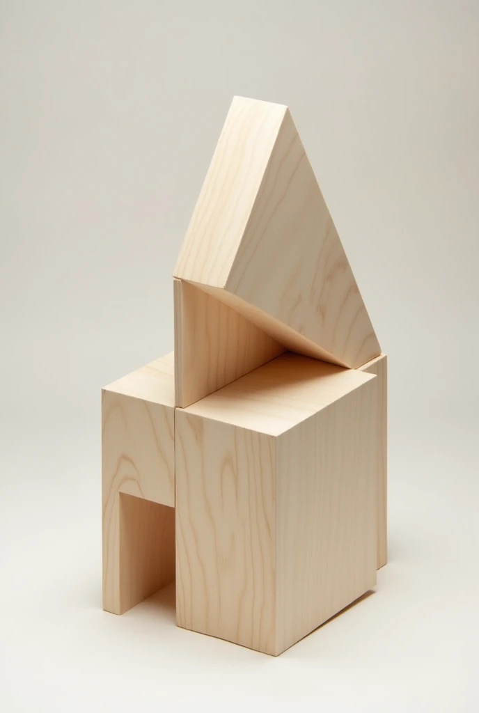 Create an abstract structure that represents resistance,Compact, firm, and solid, Inspired by geometric figures and very easy to make with basic carpentry tools,