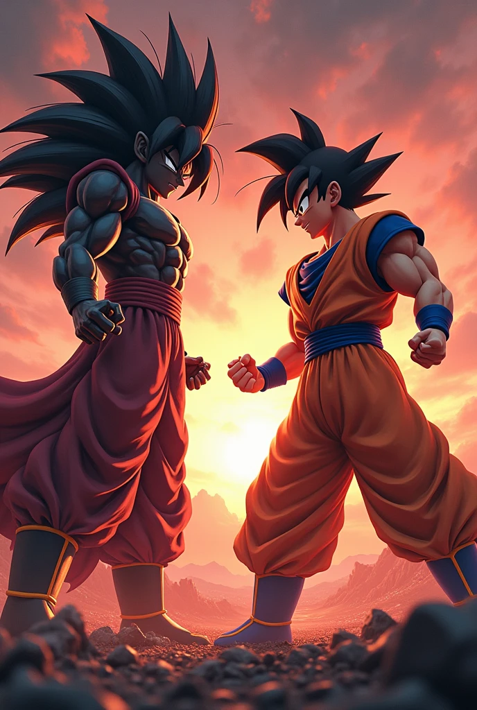 Goku and goku black stand