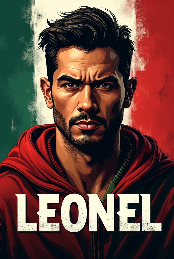 
I want an image of a man from the Mexican patriotic month with the name Leonel in big letters Leonel 