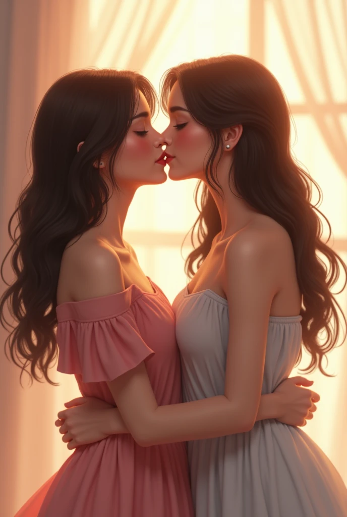 3 filles qui s’embrassent tendrement