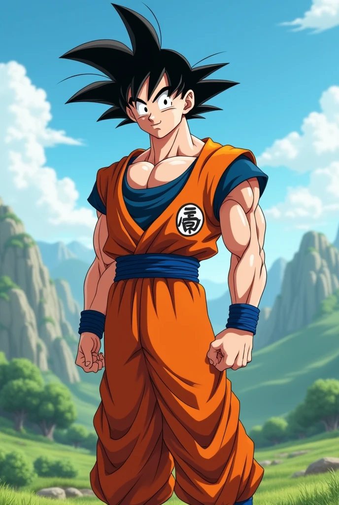 Ctreat realistic smile goku 4k wallpaper