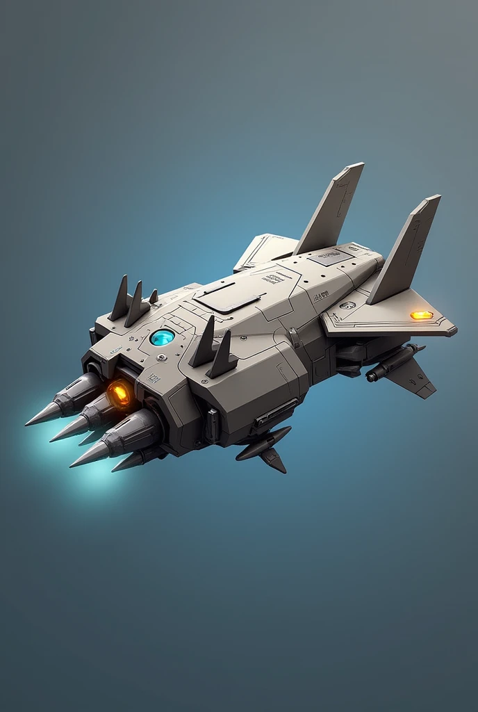 Small machine/Aerial/four mini rocket boosters/ some spikes around its structure/ 3d game