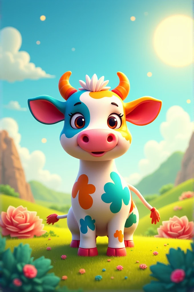 Cover of a colorful animated cow story