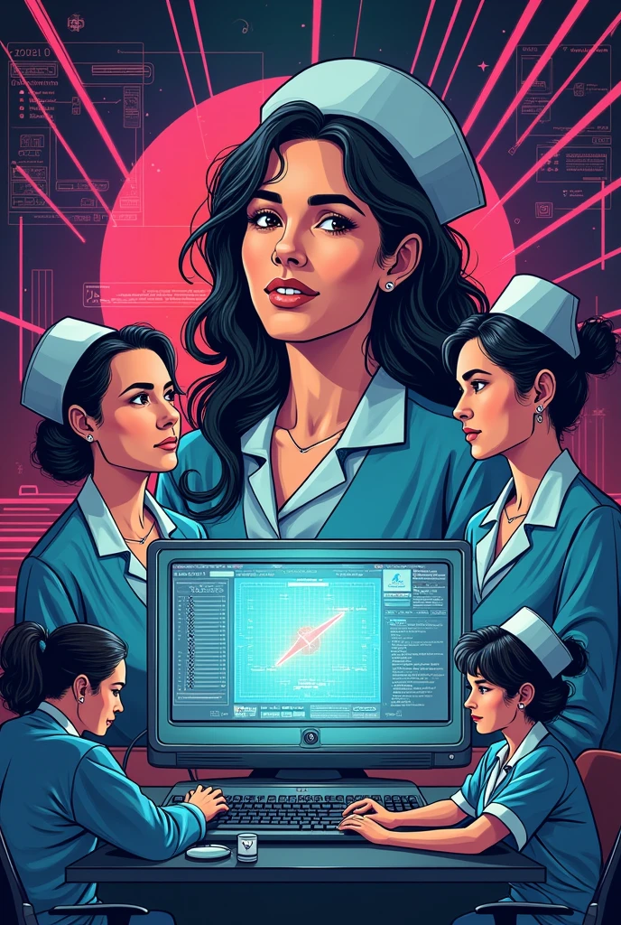 To create a poster on "Nursing Informatics During the 1980s (1980-1989)," you can follow this guide:

### 1. **Title Section:**
   - **Main Title:** "Nursing Informatics in the 1980s

### 3. **Key Milestones:**
   - **1980:** Introduction of early computer systems in healthcare settings.
   - **1982:** The formation of the first Nursing Informatics groups.
   - **1984:** Development of early electronic health records (EHR).
   - **1985:** Establishment of the first Nursing Informatics conferences and journals.
   - **1988:** Increasing use of computer-assisted learning for nurses.
   - **1989:** Nursing Informatics recognized as a specialty by the American Nurses Association (ANA).


Digital Poster Retro aesthetic
