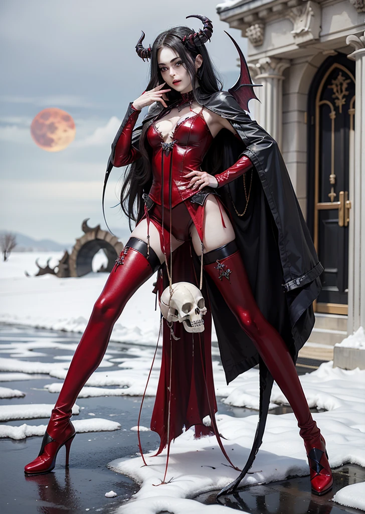 Cold Queen,box full of swords images, wing, succubus theme,fallen angel,Excellent,scary,secret horror,tentacle,have eyes,uncanny valley effect,little beast blood moon,skull skeleton,vampire,Hellfire,Demon Queen,Wear red high-heeled boots,red skinned devil