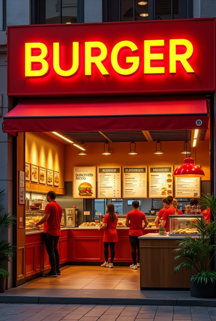 (real life) burger store and color red and yellow