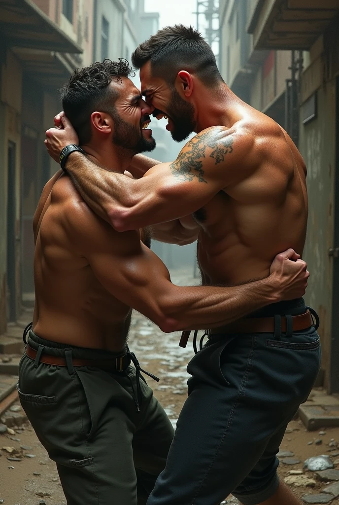 Man fighting with another man