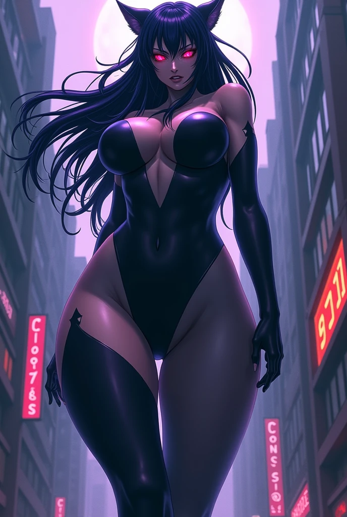 Yourichi from bleach as raven from teen titans as a 80foot hot sexy giantess with very huge chest and huge butt