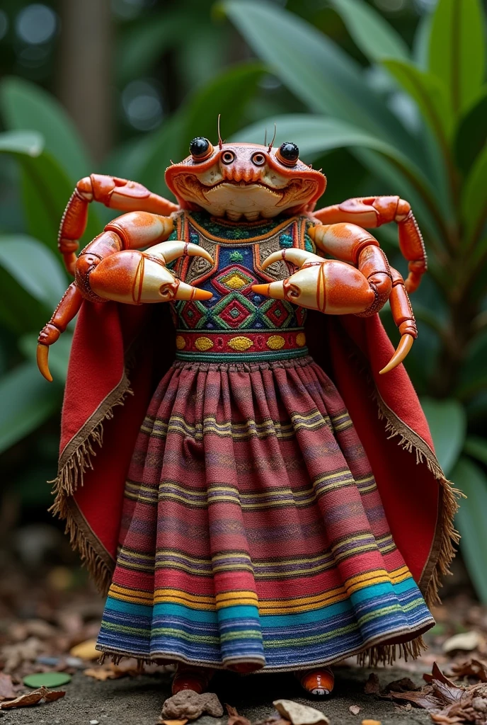 crab dressed in traditional jarocha clothing