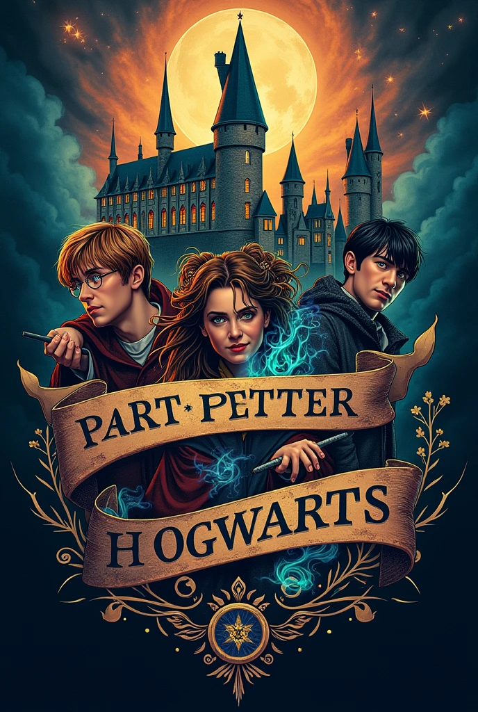 Creation of a poster with a Harry Potter theme, with detailed typography creation and handling